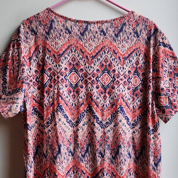 Amazon Aztec Zig-Zag Style V-Neck Shortsleeve Jersey Size 2XL - Picture 12 of 14